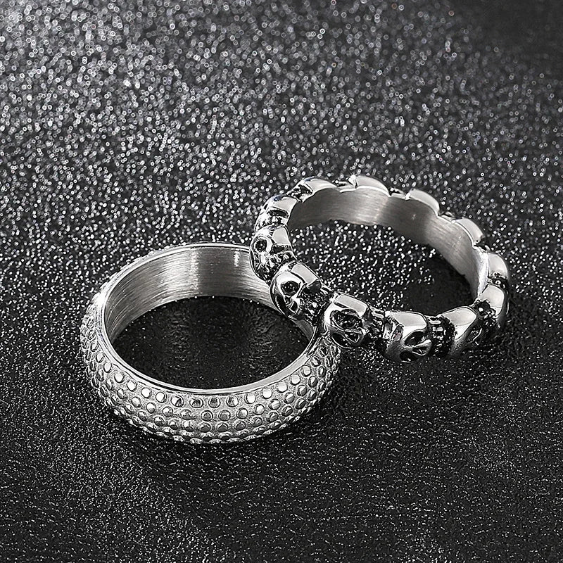 5/7/8mm Skull Ring Men Solid Stainless Steel Punk Rocker Boys Mens Rings Size 11/12 New Male Biker Jewelry Dropshipping Gift