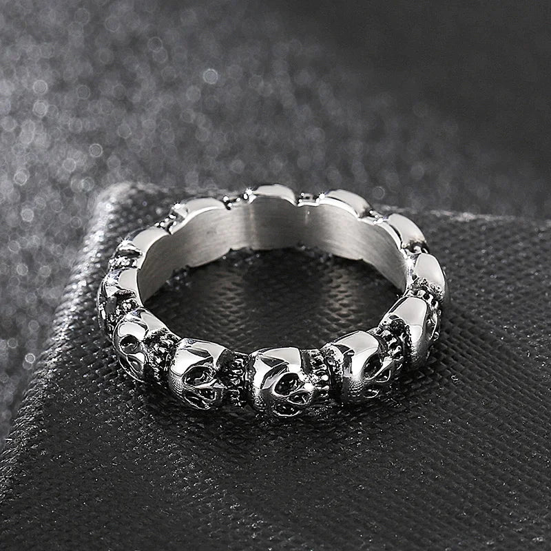 5/7/8mm Skull Ring Men Solid Stainless Steel Punk Rocker Boys Mens Rings Size 11/12 New Male Biker Jewelry Dropshipping Gift