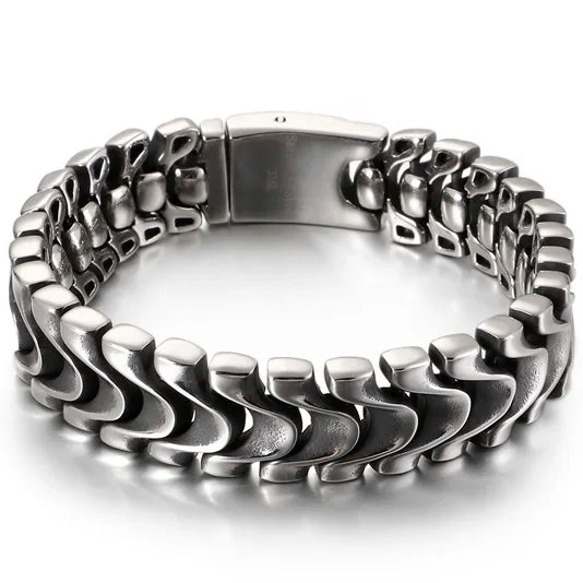 Punk Rocker Skull Bracelet For Men Cool Stainless Steel Chain Men's Bracelets Accessories Gothic Biker Jewelry Male Dropshipping