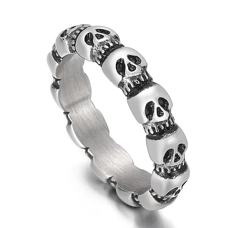 5/7/8mm Skull Ring Men Solid Stainless Steel Punk Rocker Boys Mens Rings Size 11/12 New Male Biker Jewelry Dropshipping Gift
