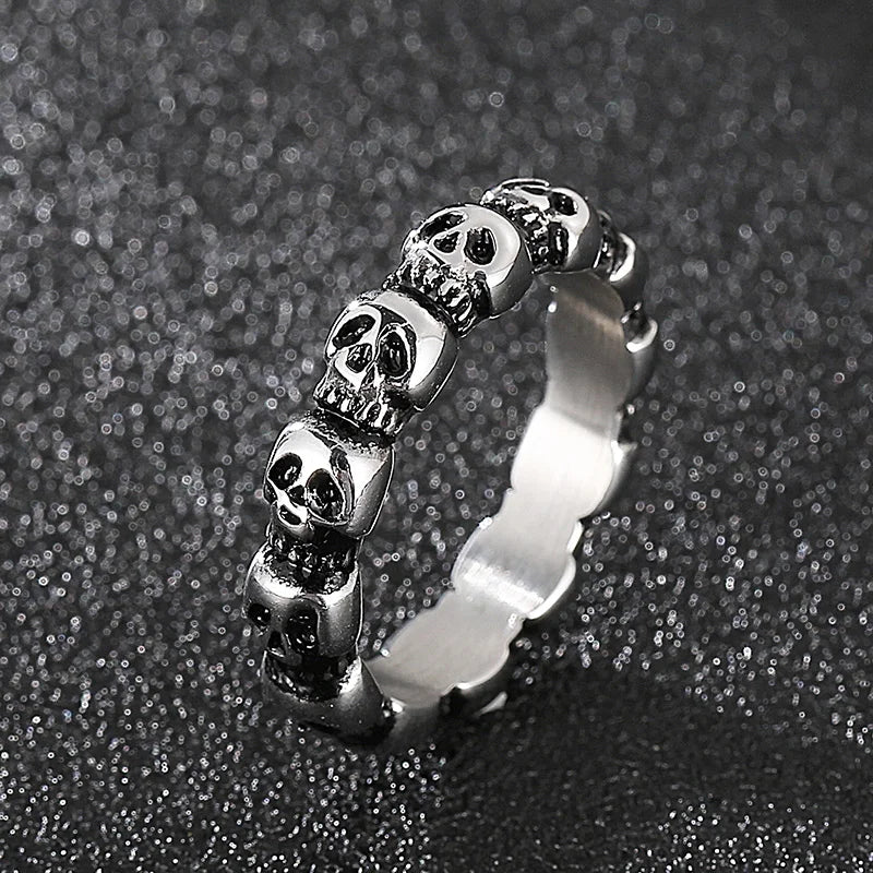 5/7/8mm Skull Ring Men Solid Stainless Steel Punk Rocker Boys Mens Rings Size 11/12 New Male Biker Jewelry Dropshipping Gift