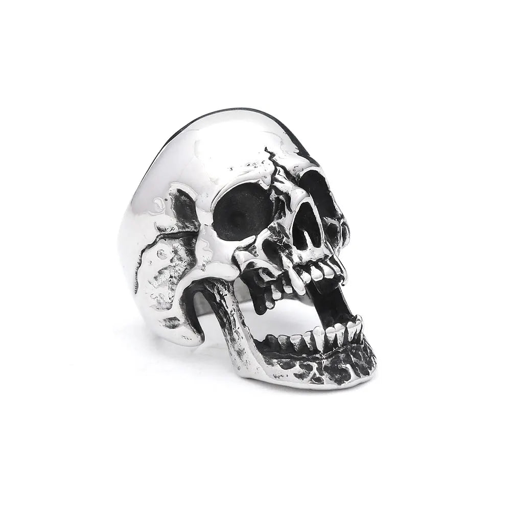 Vintage Gothic 316L Stainless Steel Skull Rings For Men Women Punk Hip Hop Motorcycle Band Jewelry Halloween Gifts Dropshipping