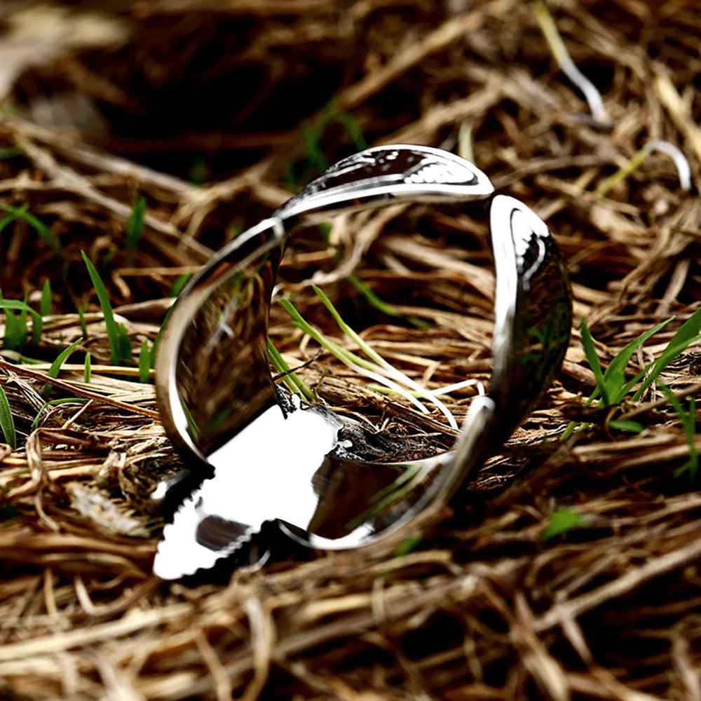 Gothic Fashion Butterfly Skull Rings For Men Women Stainless Steel Punk Vintage Moth Ring Biker Animal Jewelry Gift Dropshipping