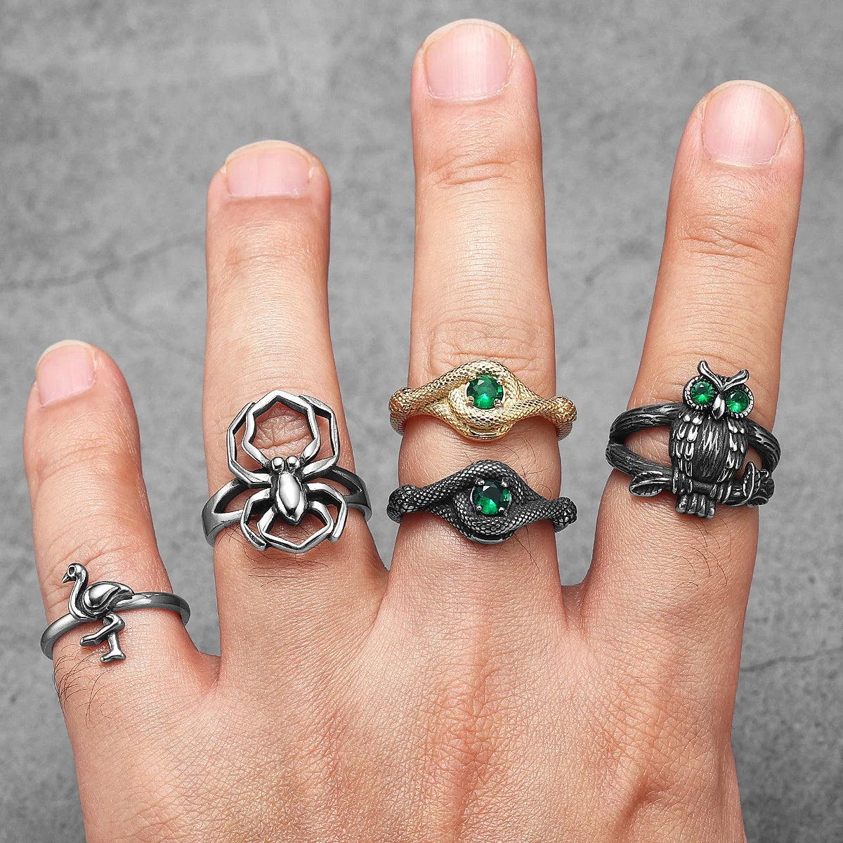 Spider Men Rings Stainless Steel Punk Stylish Hiphop Women Jewelry Fashion Accessories Halloween Gift Cool Stuff Wholesale