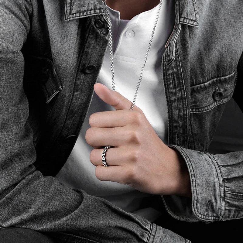 Huitan Ancient Personality Skull Rings Men Women Punk Finger Accessories Couple Ring Unique Gift Hip Hop Rock Style Male Jewelry