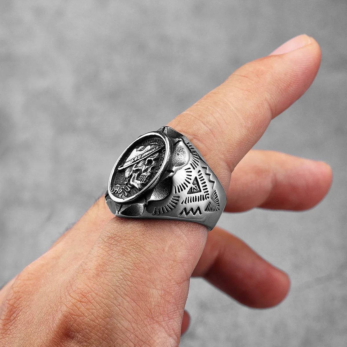 1936 Retro Stylish Skull Men Rings Stainless Steel Women Jewelry Punk Retro New In Rock Fashion Accessories Gift Wholesale