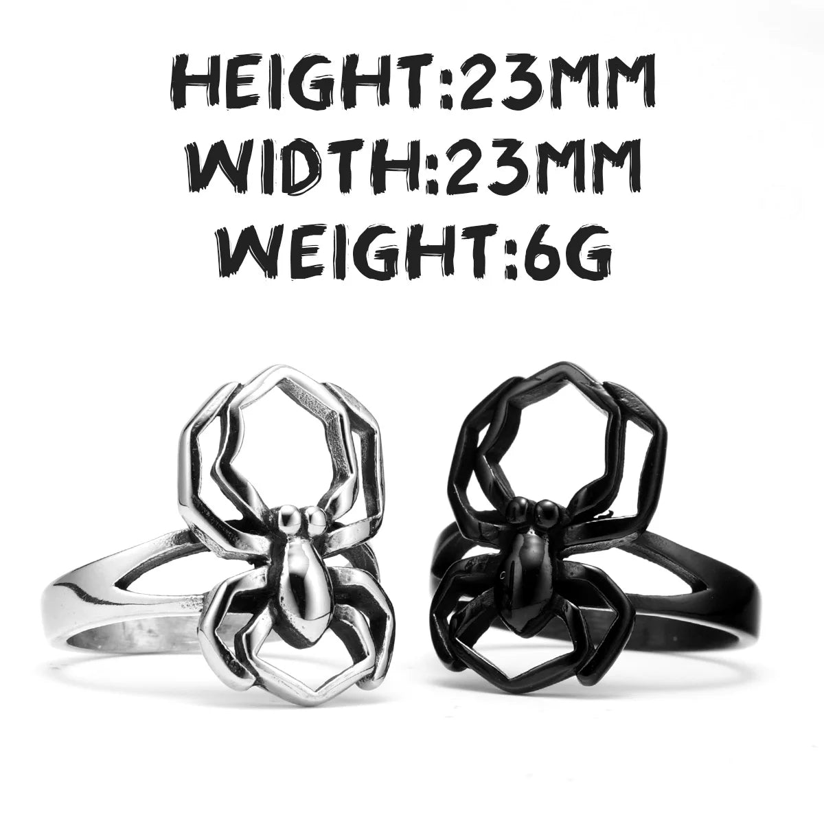 Spider Men Rings Stainless Steel Punk Stylish Hiphop Women Jewelry Fashion Accessories Halloween Gift Cool Stuff Wholesale