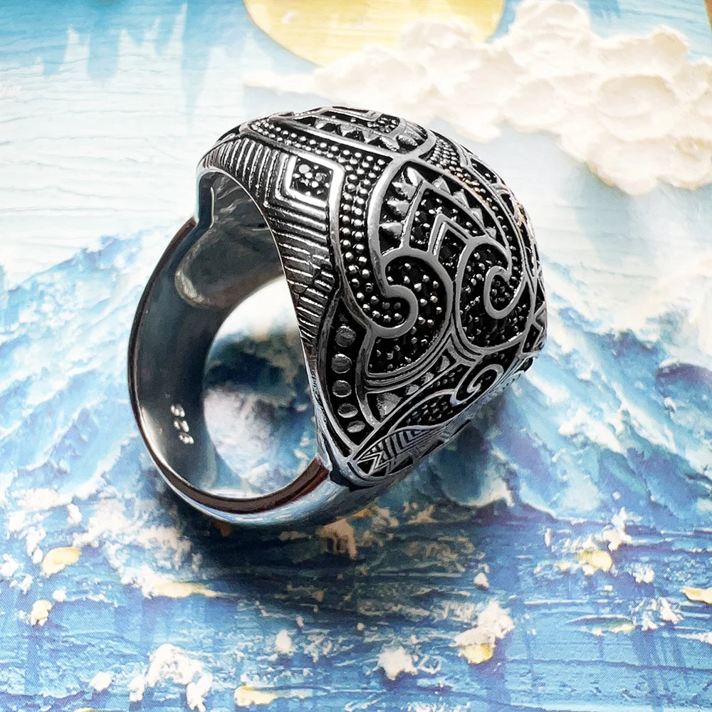 Maori Skull Ring Fine Jewerly For Women Men Autumn Brand New Ethnic Gift In 925 Sterling Silver
