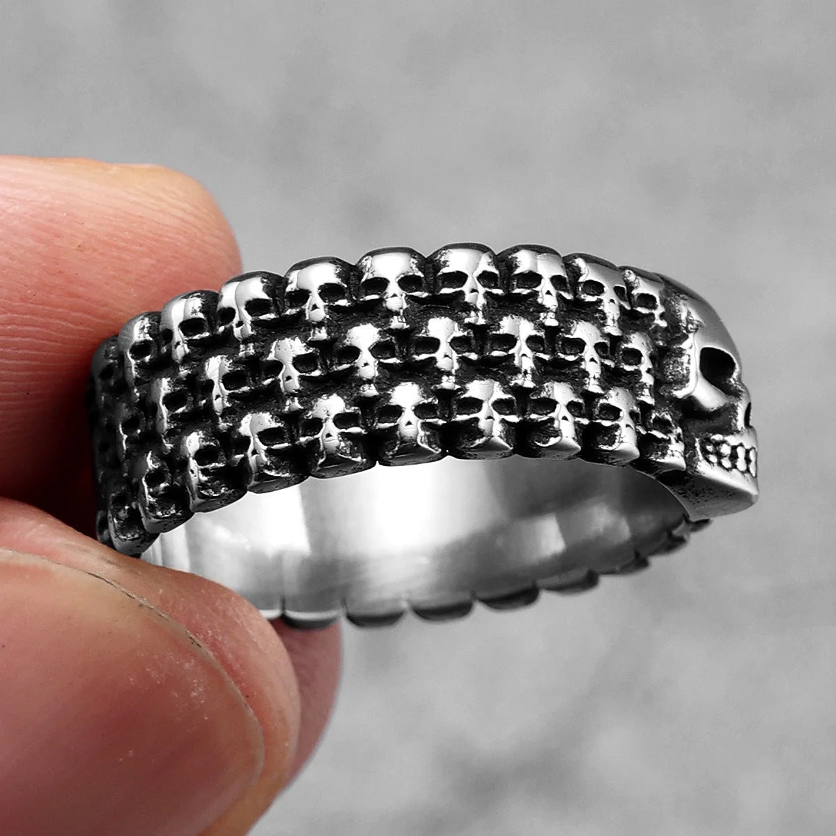 Hell Skull Unique Men Rings Stainless Steel Women Jewelry Punk Retro New In Rock Fashion Accessories Gift Wholesale Dropshiping