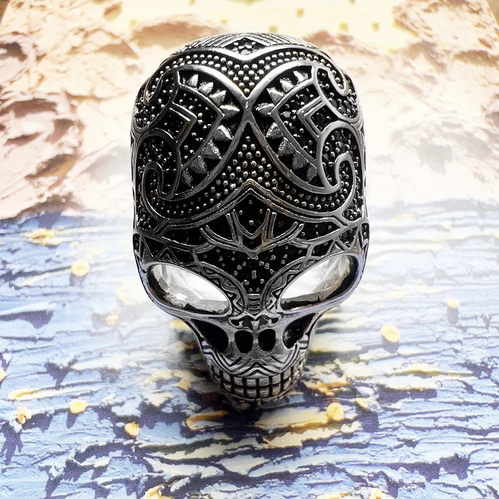 Maori Skull Ring Fine Jewerly For Women Men Autumn Brand New Ethnic Gift In 925 Sterling Silver