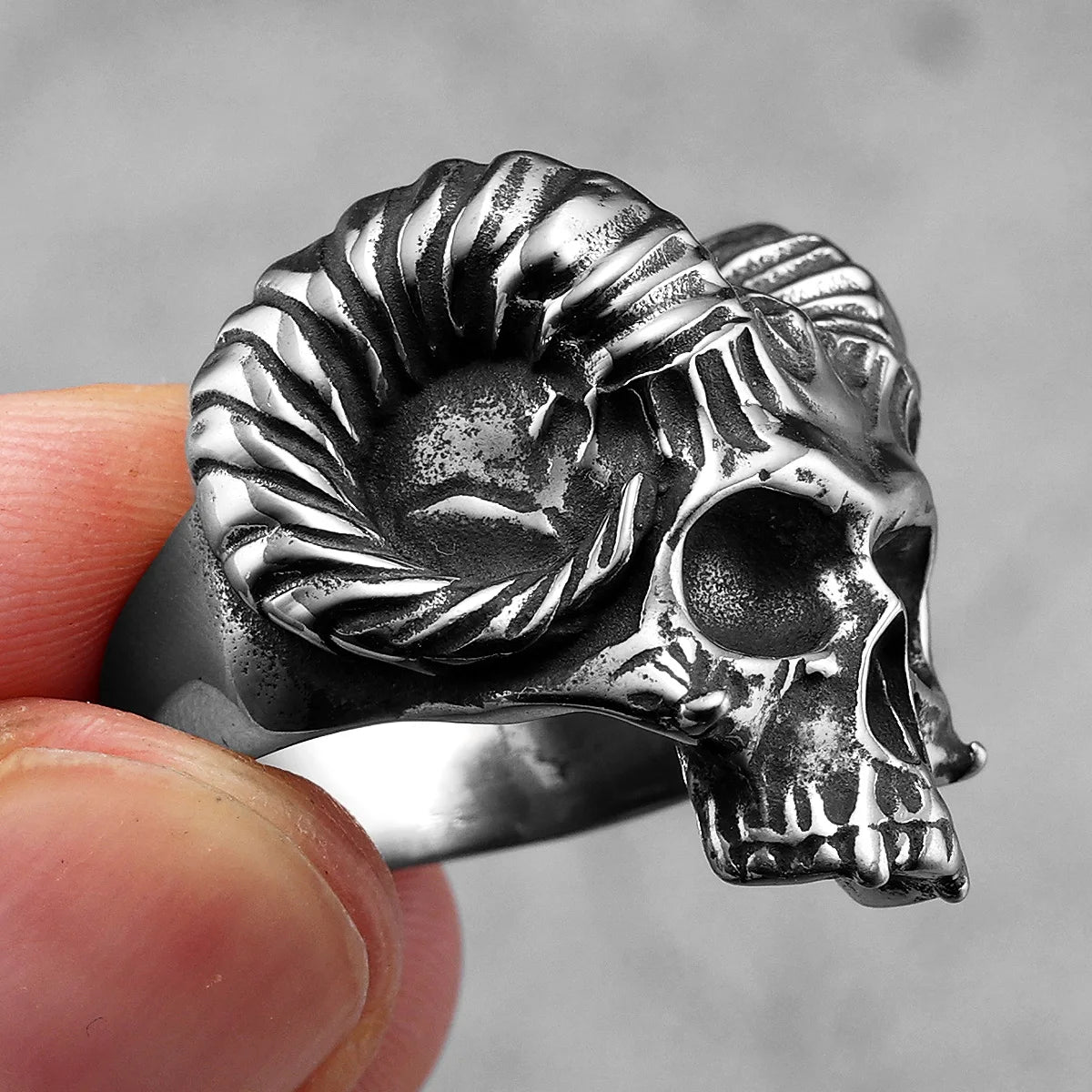 Gothic Satan Skull Men Rings Stainless Steel Women Jewelry Punk Retro New In Rock Fashion Accessories Gift Wholesale Dropshiping