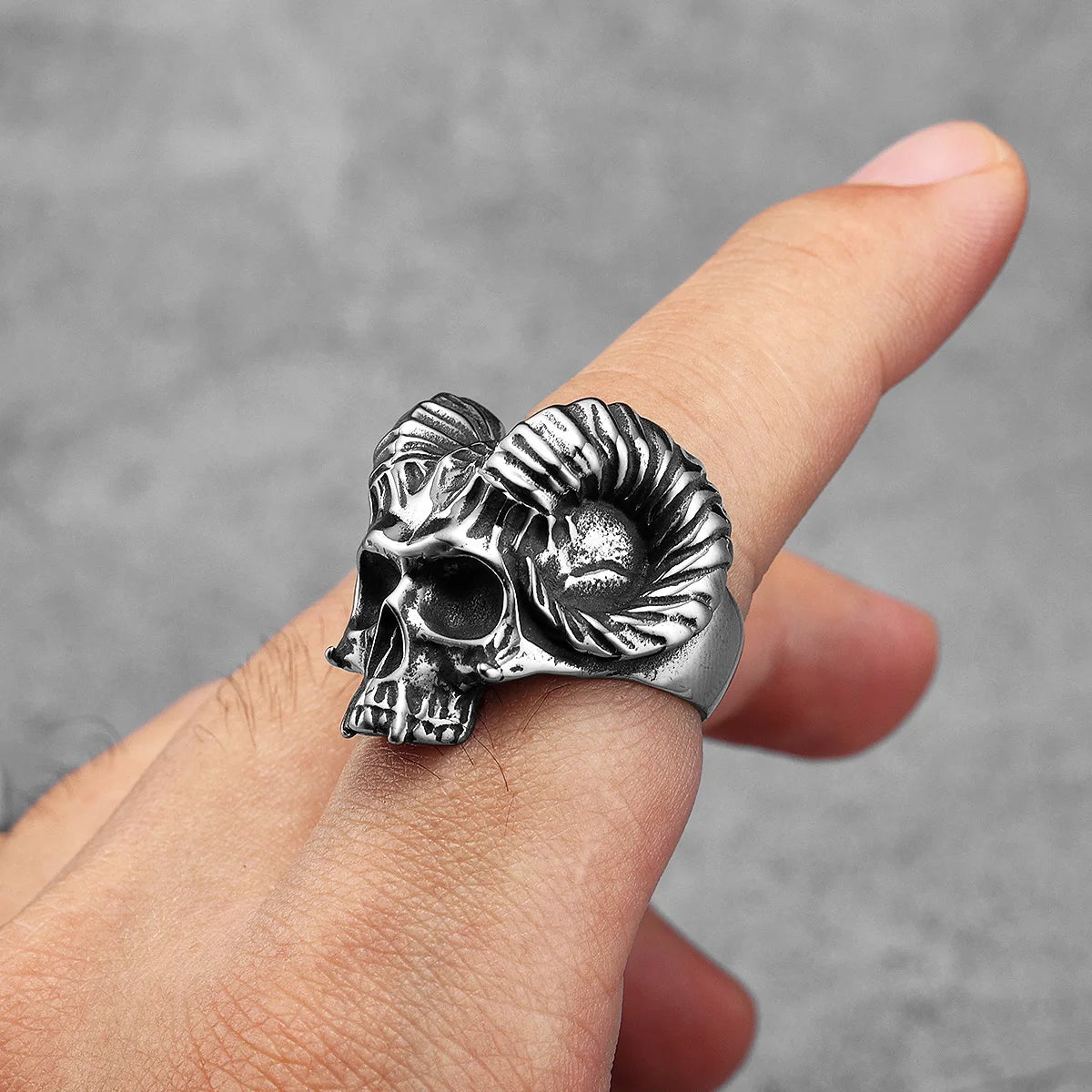 Gothic Satan Skull Men Rings Stainless Steel Women Jewelry Punk Retro New In Rock Fashion Accessories Gift Wholesale Dropshiping