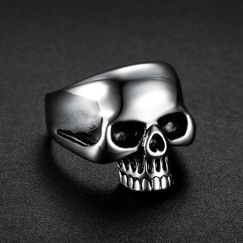 Skull Head Men Rings Stainless Steel Women Jewelry Vintage Punk Rock Cool Stuff Fashion Accessories Halloween Gift Wholesale
