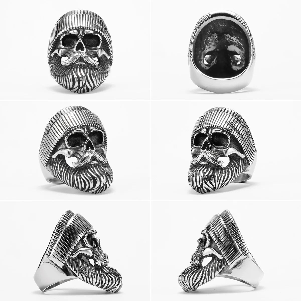 Hippie Skull Rider Men Rings Stainless Steel Women Jewelry Punk Retro New In Rock Fashion Accessories Gift Wholesale Dropshiping