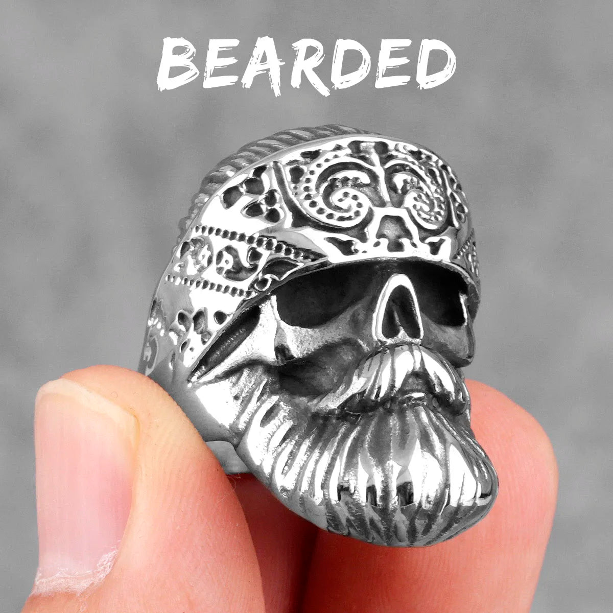 Hippie Skull Rider Men Rings Stainless Steel Women Jewelry Punk Retro New In Rock Fashion Accessories Gift Wholesale Dropshiping