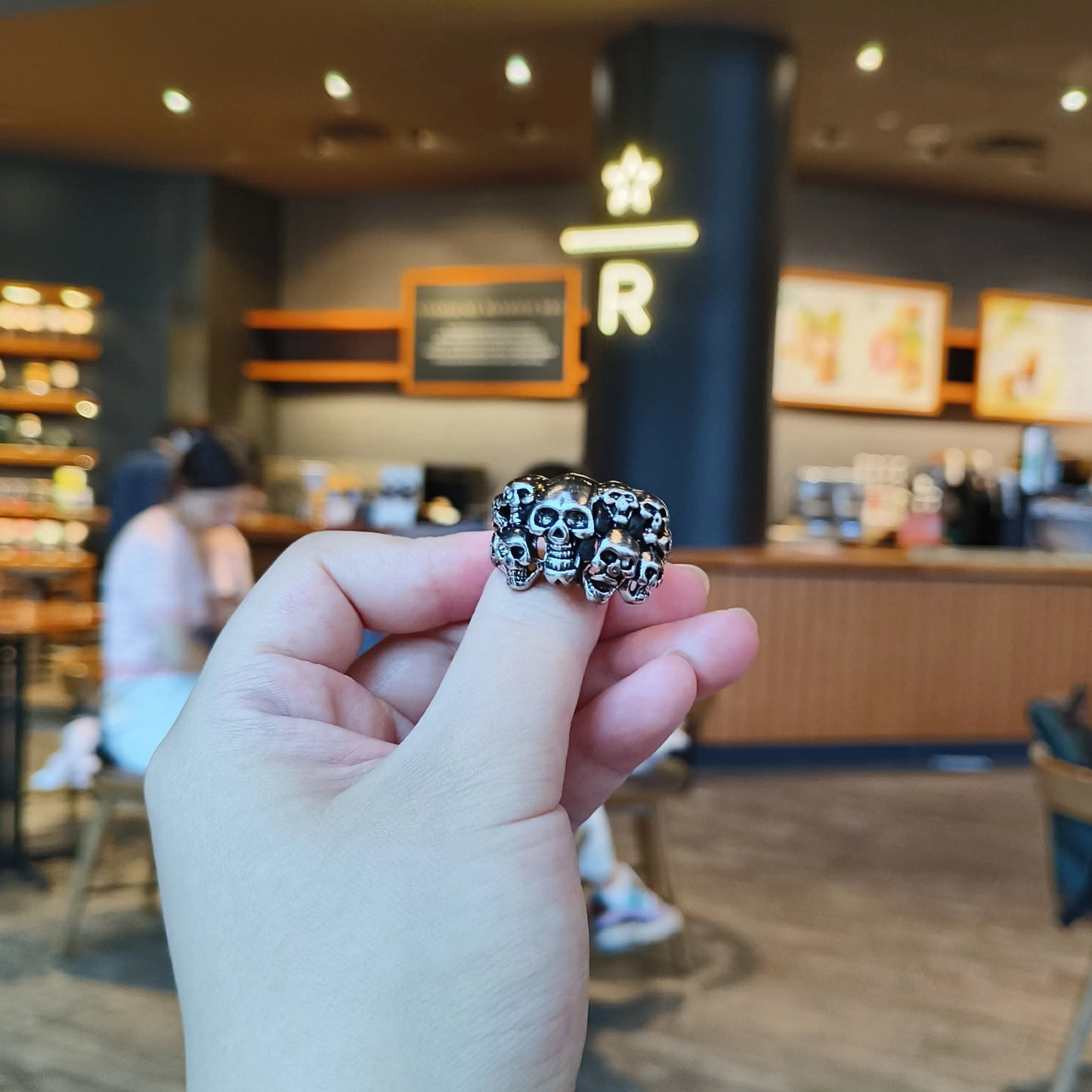 Alloy Gothic Skull Vintage Antique Style Cocktail Party Holiday Statement Biker Ring