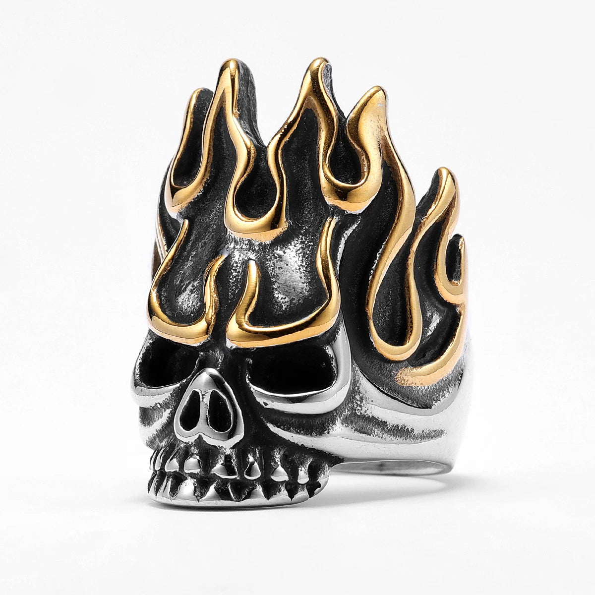 Irascible Fire God Skull Men Rings Stainless Steel Women Jewelry Punk Retro New In Rock Fashion Accessories Gift Wholesale