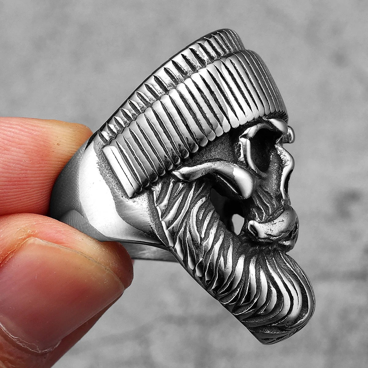 Hippie Skull Rider Men Rings Stainless Steel Women Jewelry Punk Retro New In Rock Fashion Accessories Gift Wholesale Dropshiping