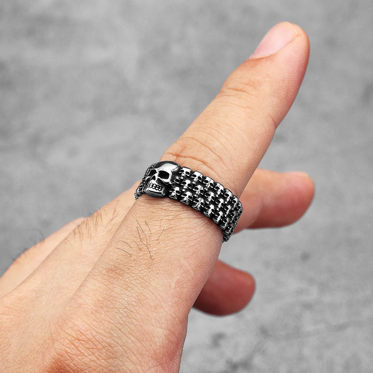 Hell Skull Unique Men Rings Stainless Steel Women Jewelry Punk Retro New In Rock Fashion Accessories Gift Wholesale Dropshiping