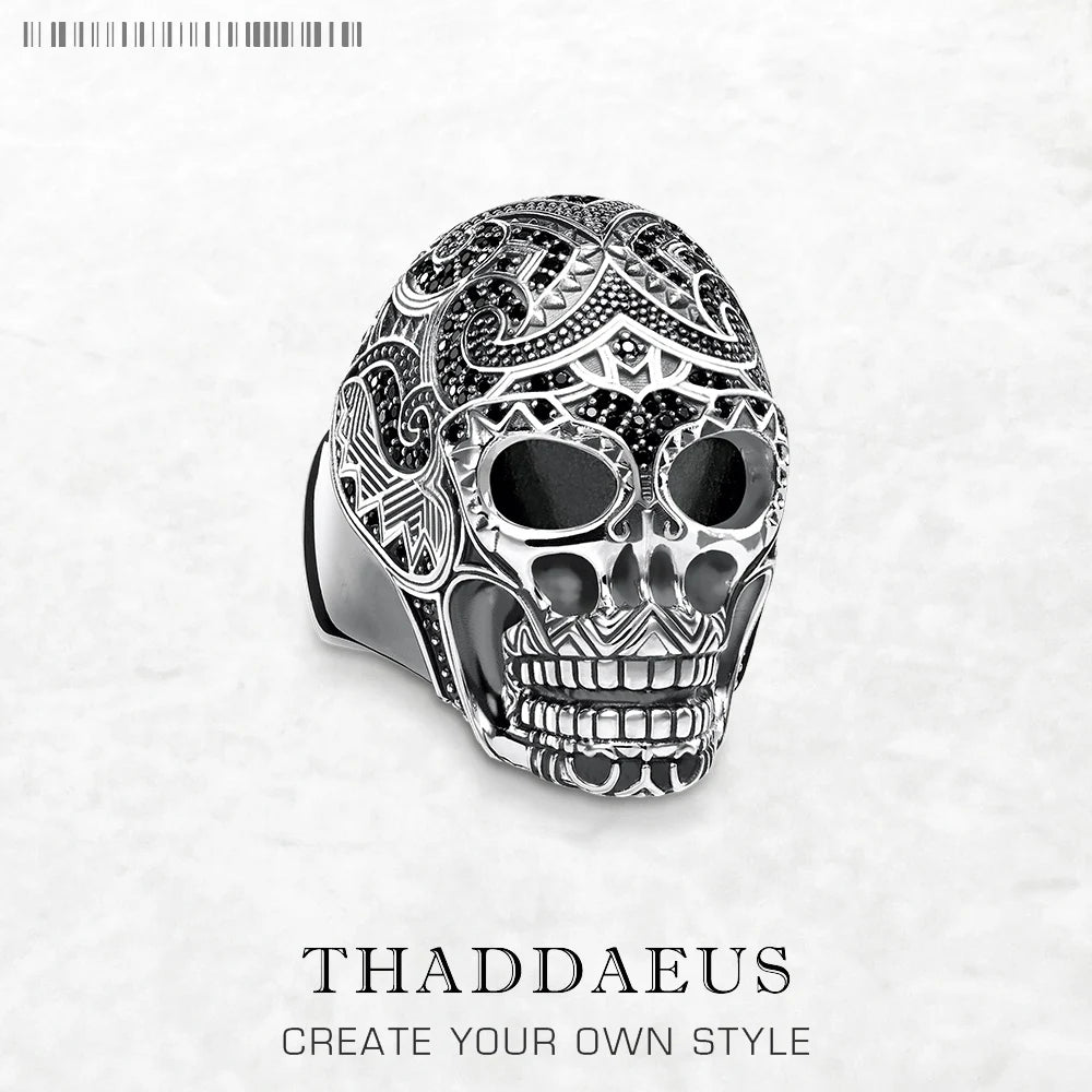 Maori Skull Ring Fine Jewerly For Women Men Autumn Brand New Ethnic Gift In 925 Sterling Silver