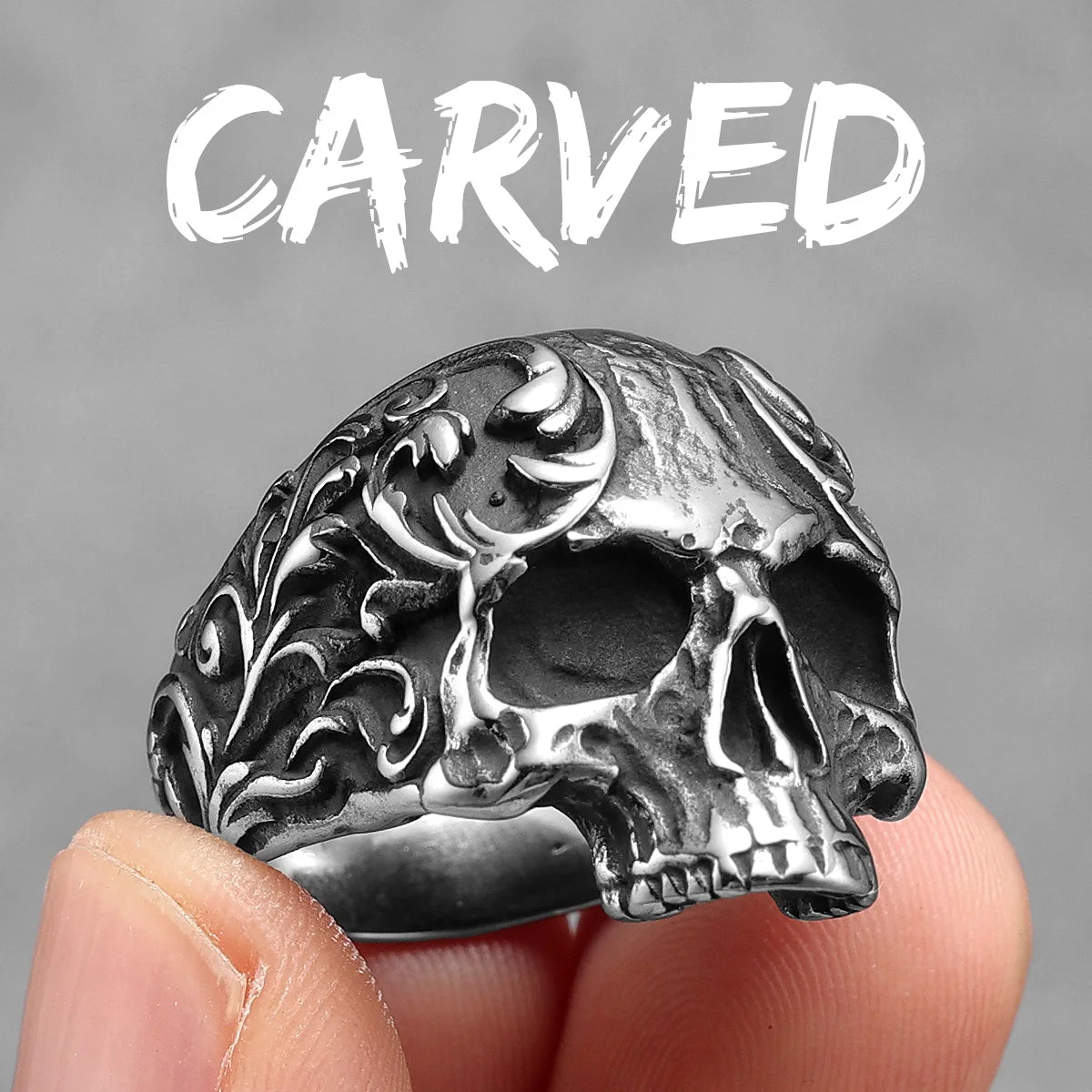 Weave Skull Men Rings Stainless Steel Women Jewelry Punk Rock Vintage Black Gothic Aesthetic Fashion Accessories Gift Wholesale
