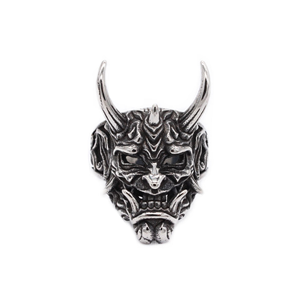 Vintage Unique Domineering Skull Ring Gothic Stainless Steel Mask Rings for Men Fashion Amulet Halloween Jewelry Gifts Wholesale