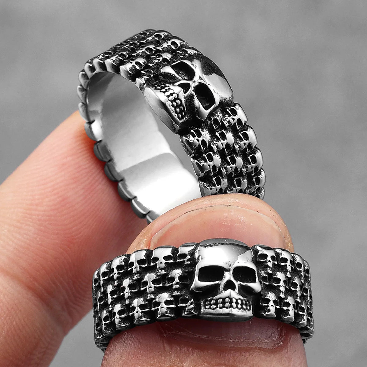 Hell Skull Unique Men Rings Stainless Steel Women Jewelry Punk Retro New In Rock Fashion Accessories Gift Wholesale Dropshiping
