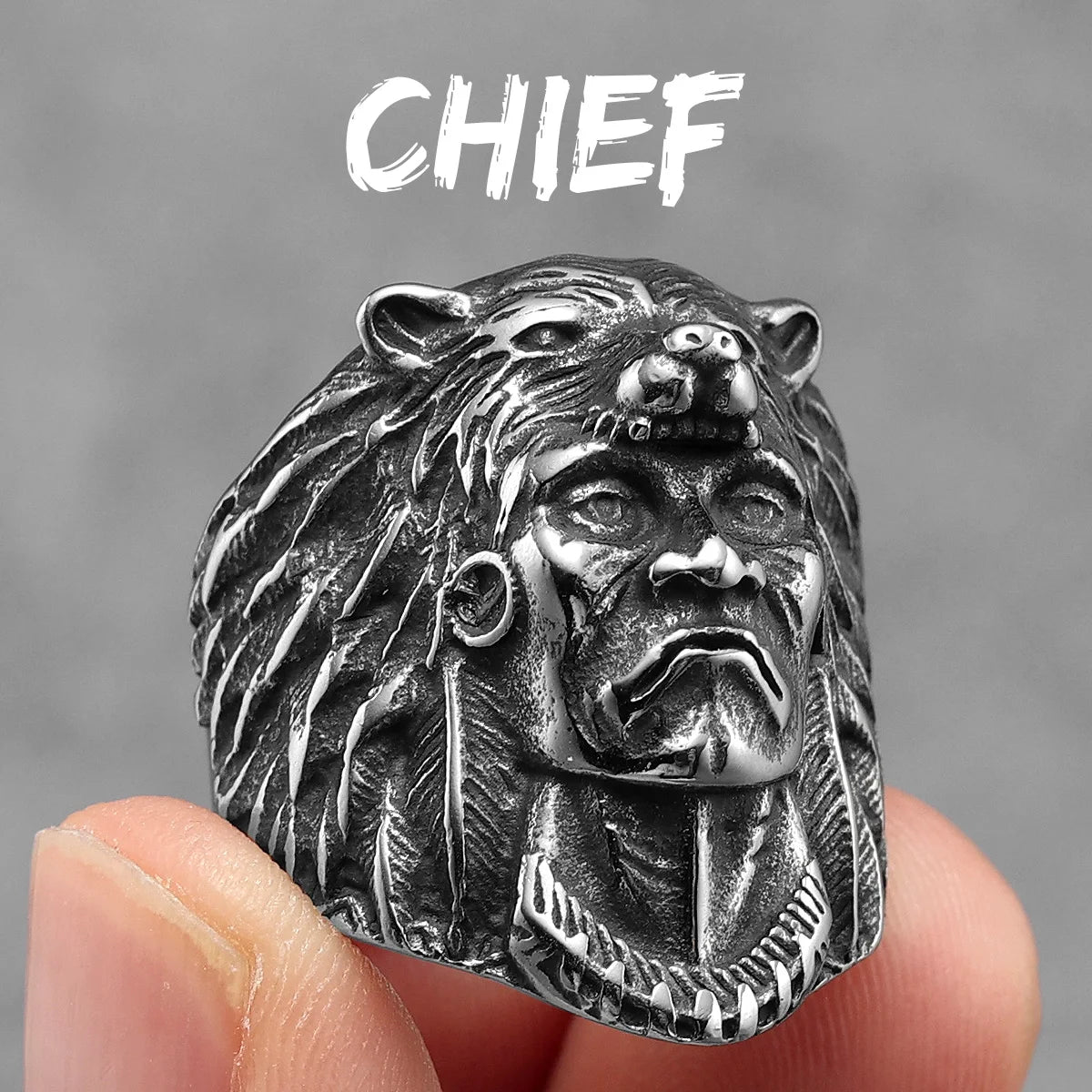 Gladiator Wolf Skull Men Rings Stainless Steel Women Jewelry Vintage Punk Rock Cool Stuff Fashion Accessories Gift Wholesale