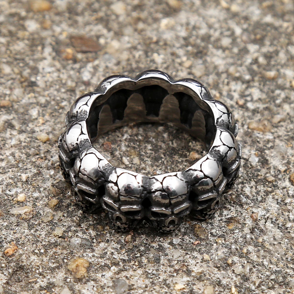 Gothic Vintage Stainless Steel Skull Ring For Men Boys Punk Rock Hip Hop Skull Rings Fashion Party Jewelry Gifts Dropshipping