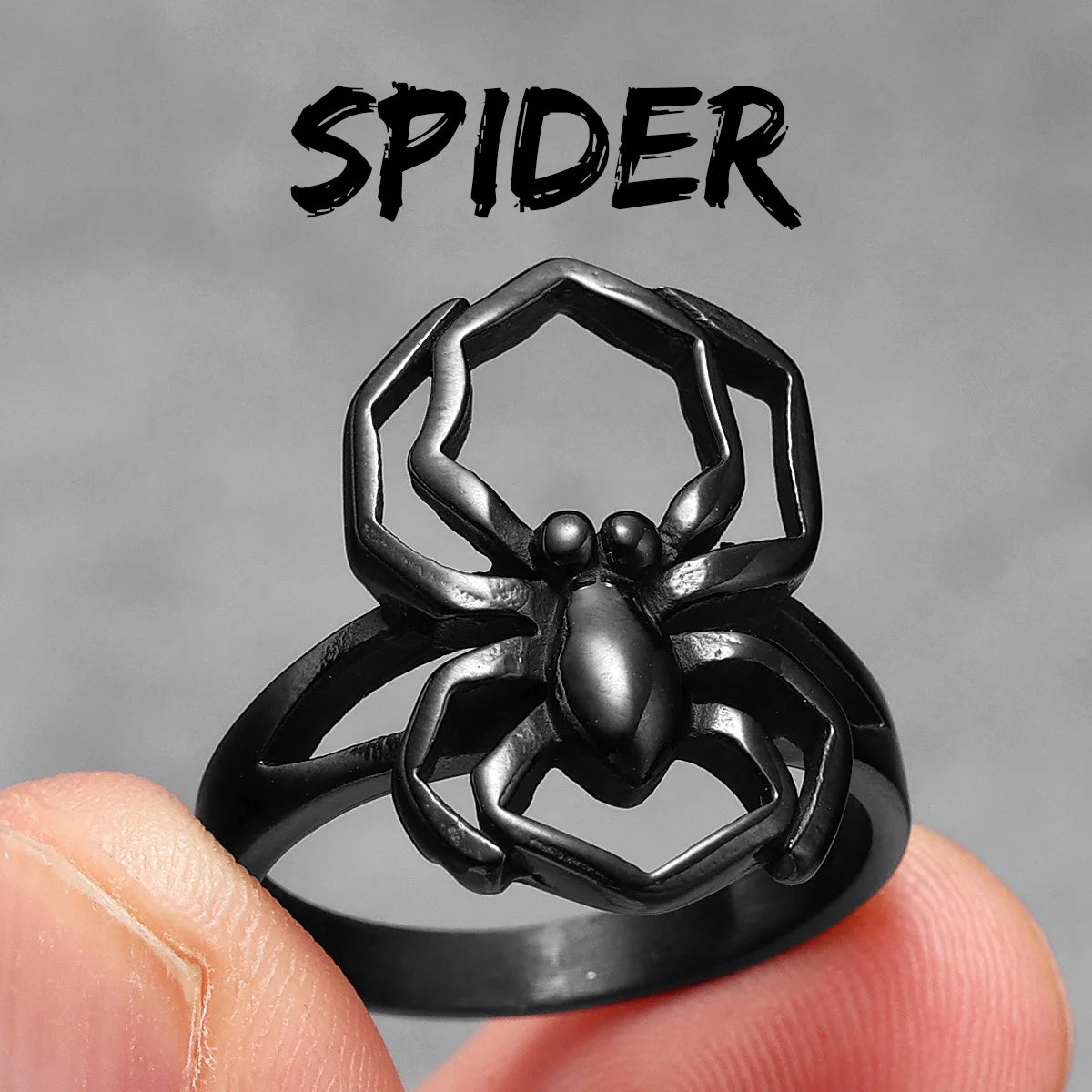 Spider Men Rings Stainless Steel Punk Stylish Hiphop Women Jewelry Fashion Accessories Halloween Gift Cool Stuff Wholesale