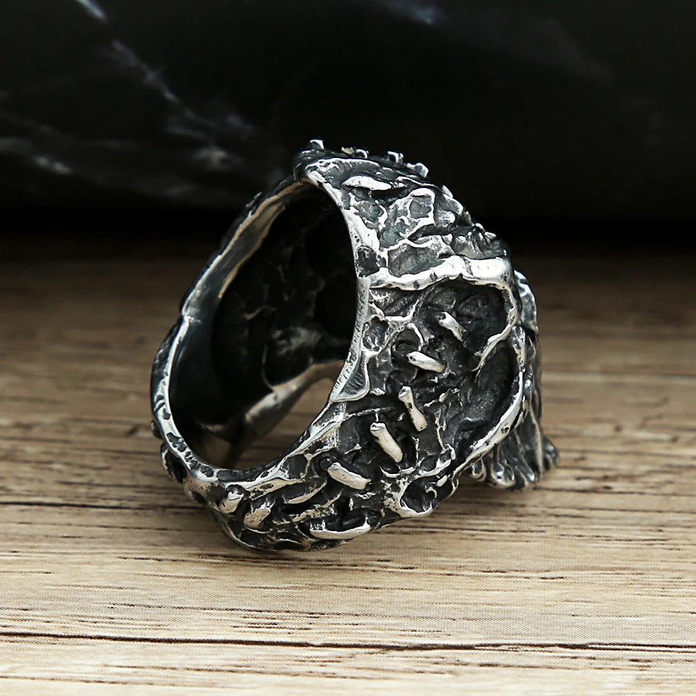 Gothic Vintage Black Devil Skull Rings Steampunk Stainless Steel Skull Ring Men's Hiphop Motorcycle Rock Biker Jewelry Wholesale