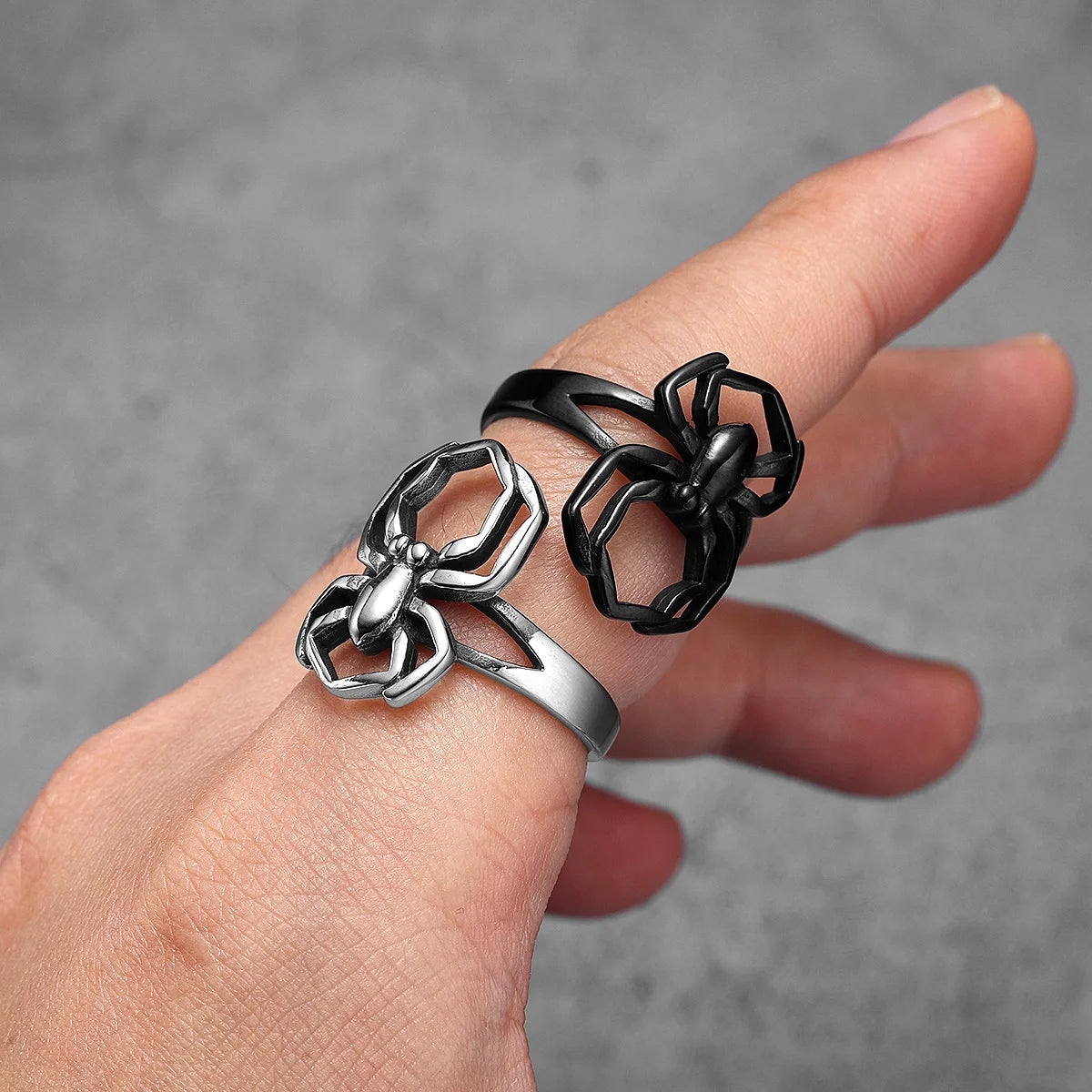Spider Men Rings Stainless Steel Punk Stylish Hiphop Women Jewelry Fashion Accessories Halloween Gift Cool Stuff Wholesale
