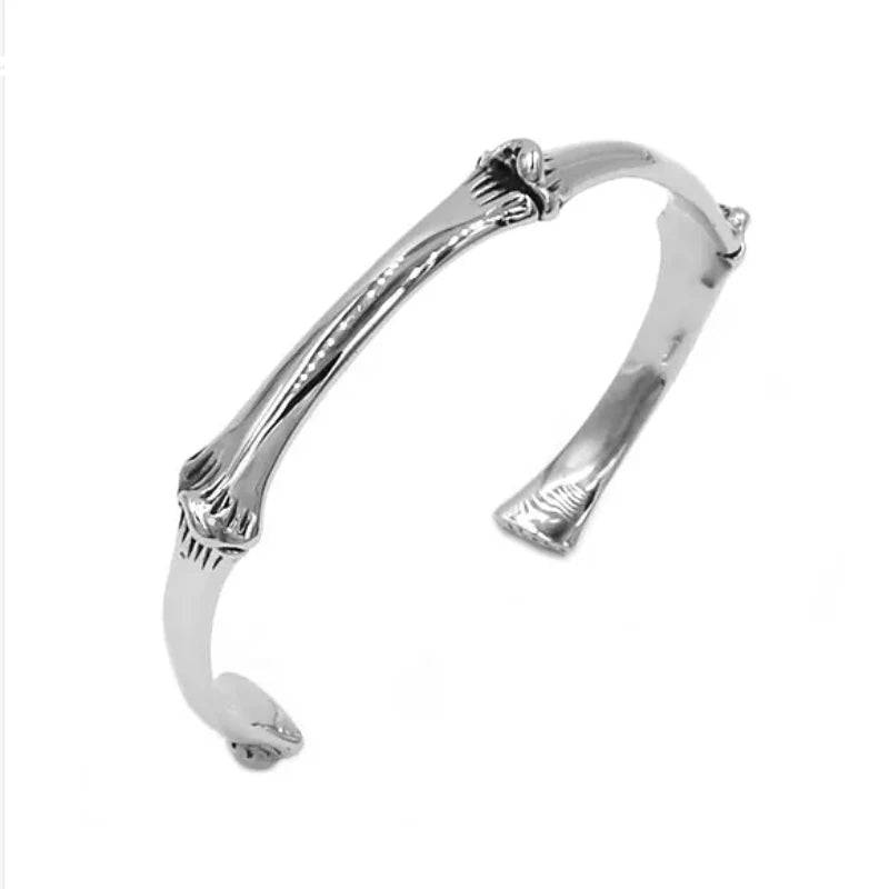 Vintage Ghost Skull Bones Biker Cuff Bracelet Stainless Steel Jewelry Gothic Feather Wing Norse Viking Wolf Men Bangle SJB0362A