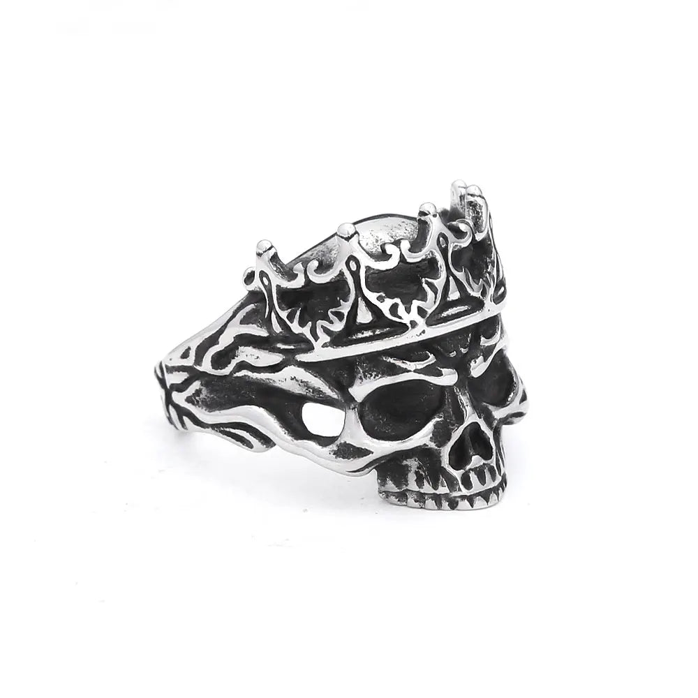 Vintage Gothic 316L Stainless Steel Skull Rings For Men Women Punk Hip Hop Motorcycle Band Jewelry Halloween Gifts Dropshipping