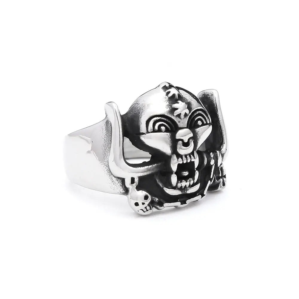 Vintage Gothic 316L Stainless Steel Skull Rings For Men Women Punk Hip Hop Motorcycle Band Jewelry Halloween Gifts Dropshipping