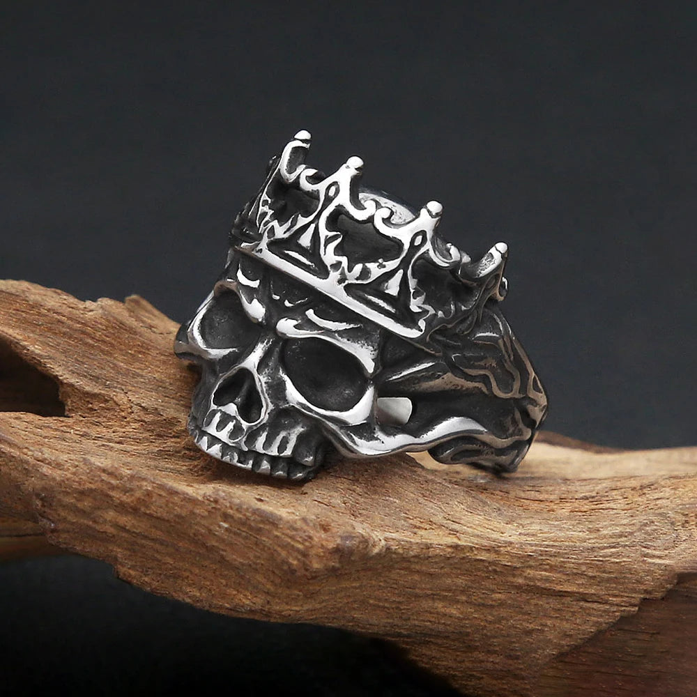 Vintage Gothic 316L Stainless Steel Skull Rings For Men Women Punk Hip Hop Motorcycle Band Jewelry Halloween Gifts Dropshipping