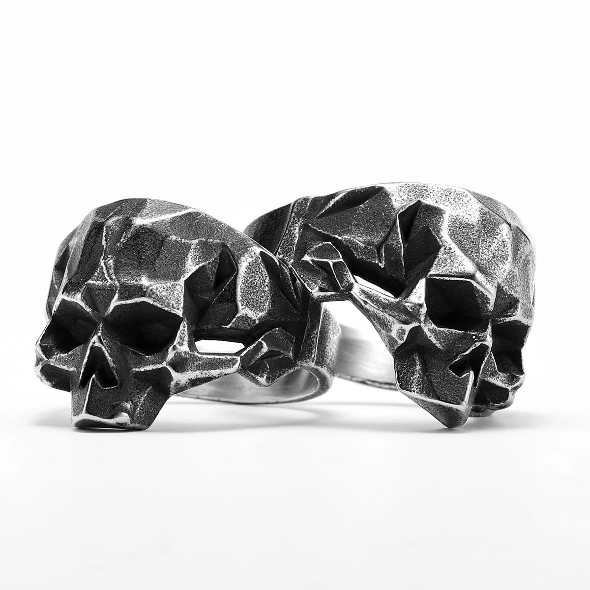 Retro Geometric Skull Men Rings Stainless Steel Women Jewelry Punk Retro New In Rock Fashion Accessories Gift Wholesale