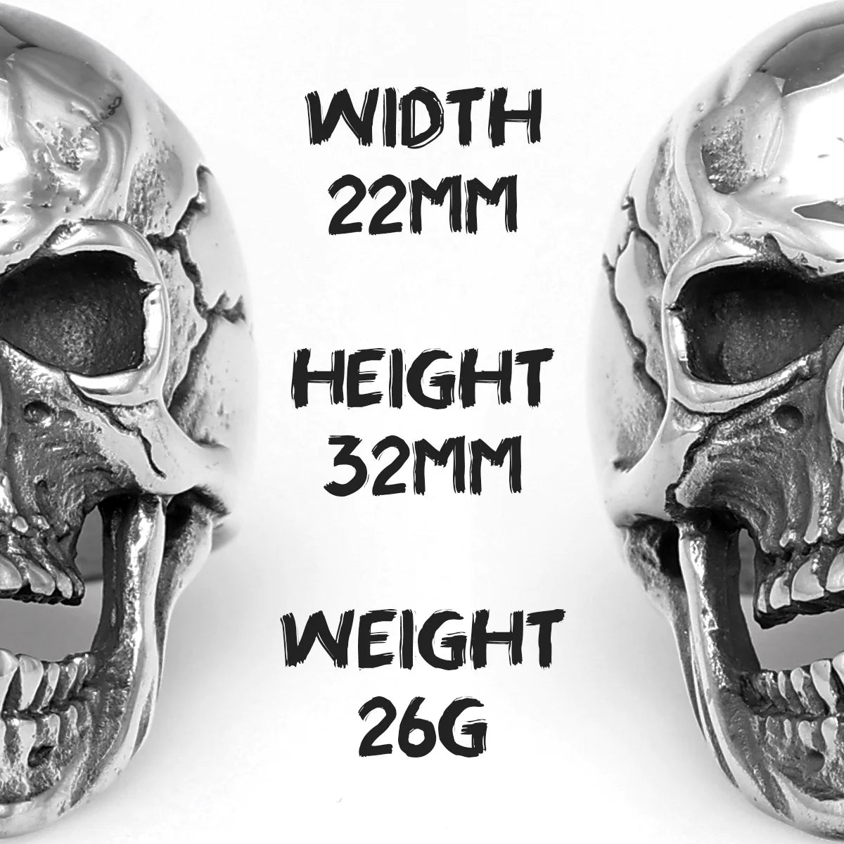 Vintage Broken Skull Stainless Steel Mens Rings Punk Gothic Stylish for Male Boyfriend Biker Jewelry Creativity Gift Wholesale