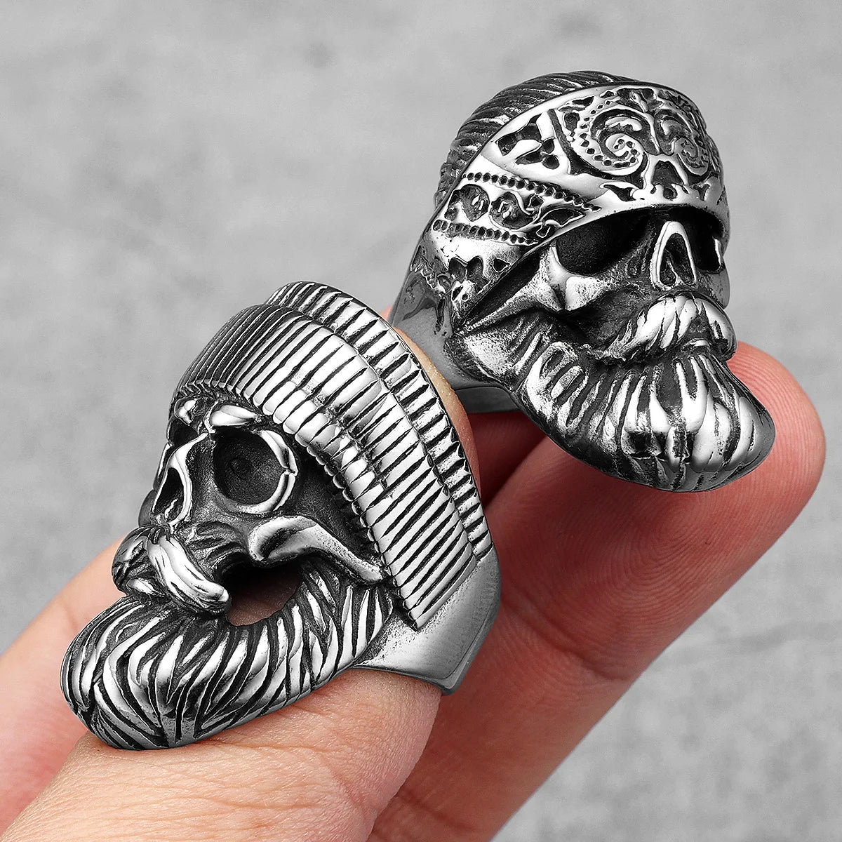 Hippie Skull Rider Men Rings Stainless Steel Women Jewelry Punk Retro New In Rock Fashion Accessories Gift Wholesale Dropshiping
