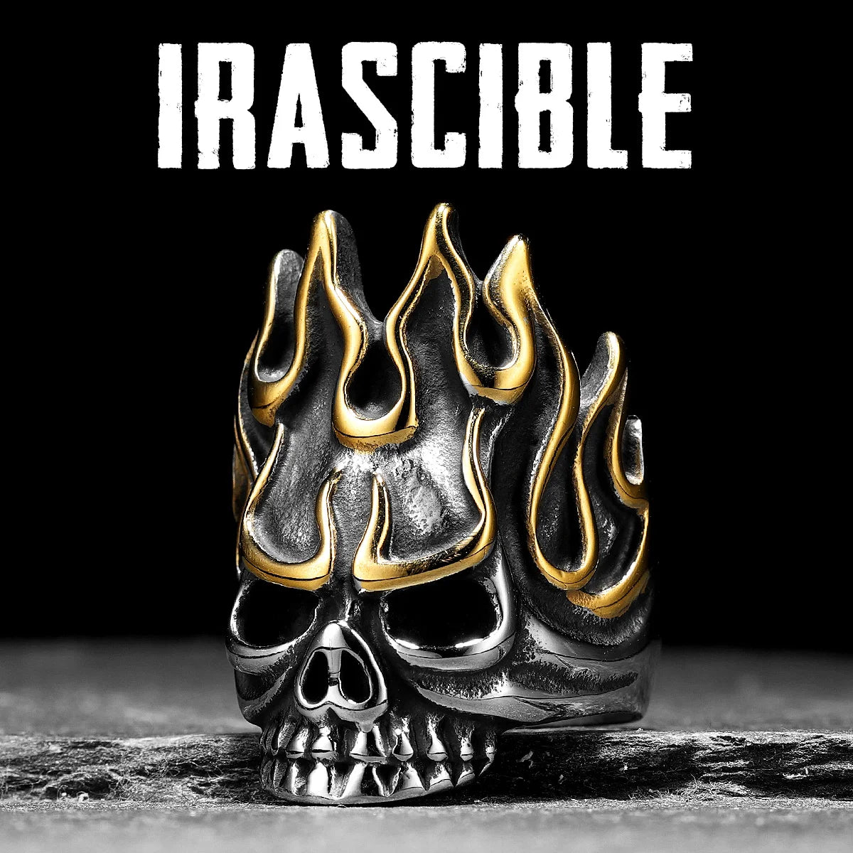 Irascible Fire God Skull Men Rings Stainless Steel Women Jewelry Punk Retro New In Rock Fashion Accessories Gift Wholesale
