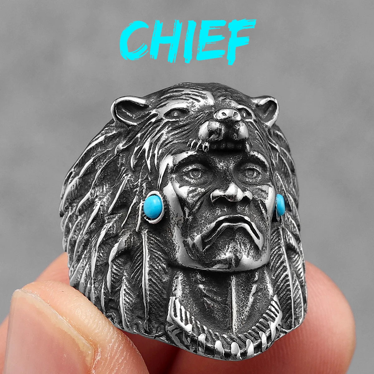 Gladiator Wolf Skull Men Rings Stainless Steel Women Jewelry Vintage Punk Rock Cool Stuff Fashion Accessories Gift Wholesale