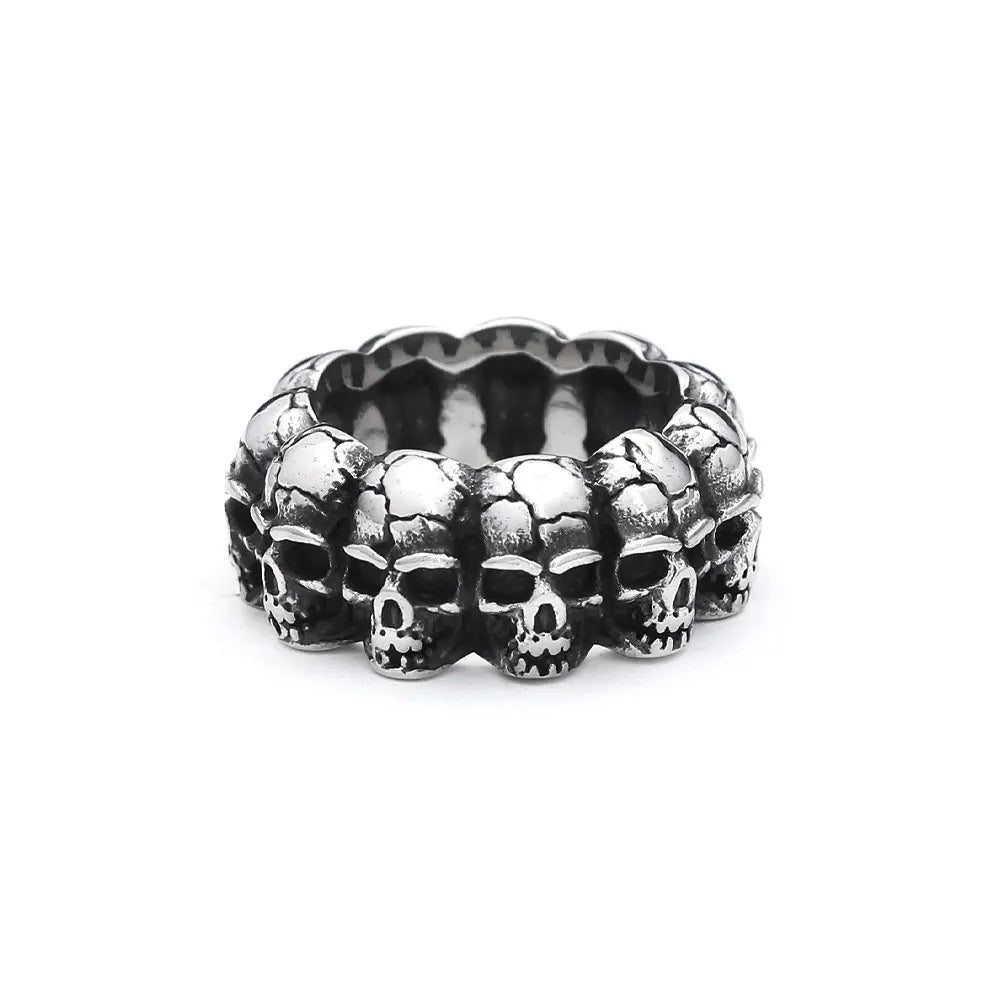Vintage Gothic 316L Stainless Steel Skull Rings For Men Women Punk Hip Hop Motorcycle Band Jewelry Halloween Gifts Dropshipping