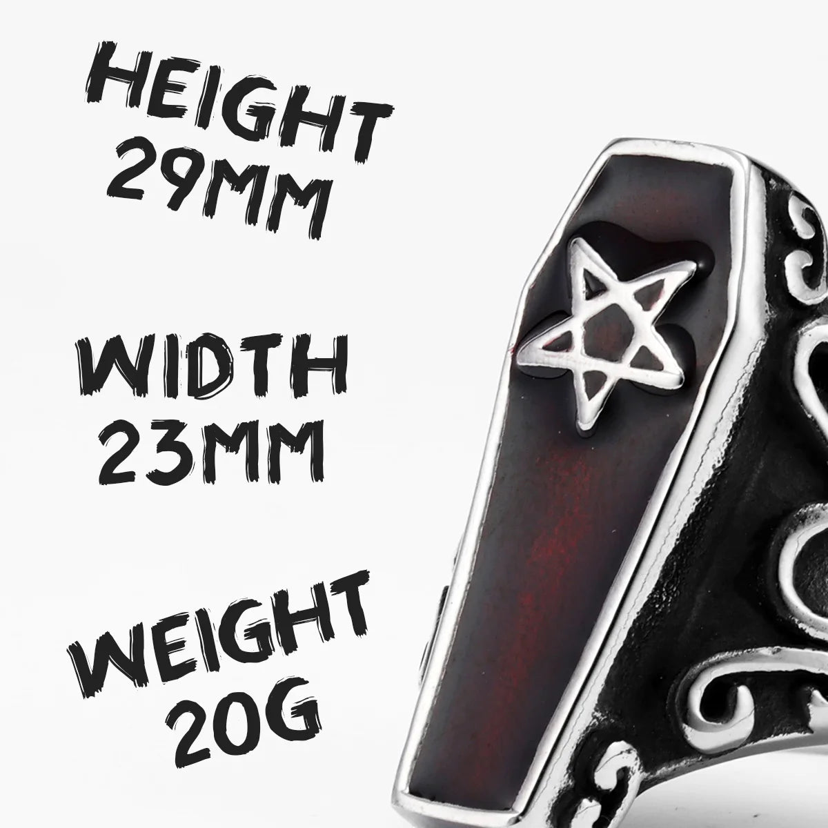 Gothic Mummy Vampire Coffin Men Rings Stainless Steel Women Jewelry Punk Rock Cool Stuff Fashion Accessories Gift Wholesale