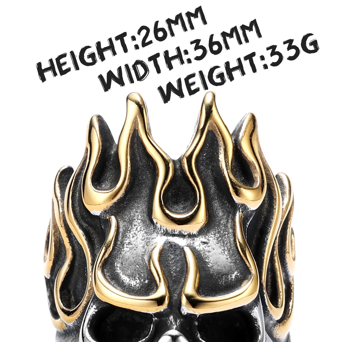 Irascible Fire God Skull Men Rings Stainless Steel Women Jewelry Punk Retro New In Rock Fashion Accessories Gift Wholesale