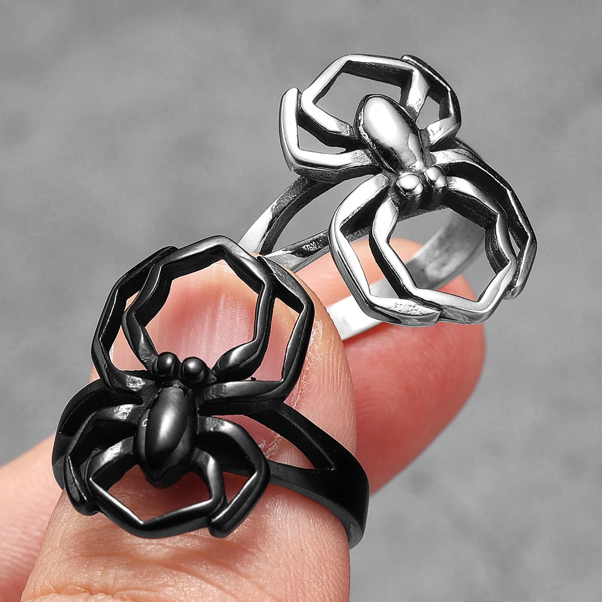 Spider Men Rings Stainless Steel Punk Stylish Hiphop Women Jewelry Fashion Accessories Halloween Gift Cool Stuff Wholesale