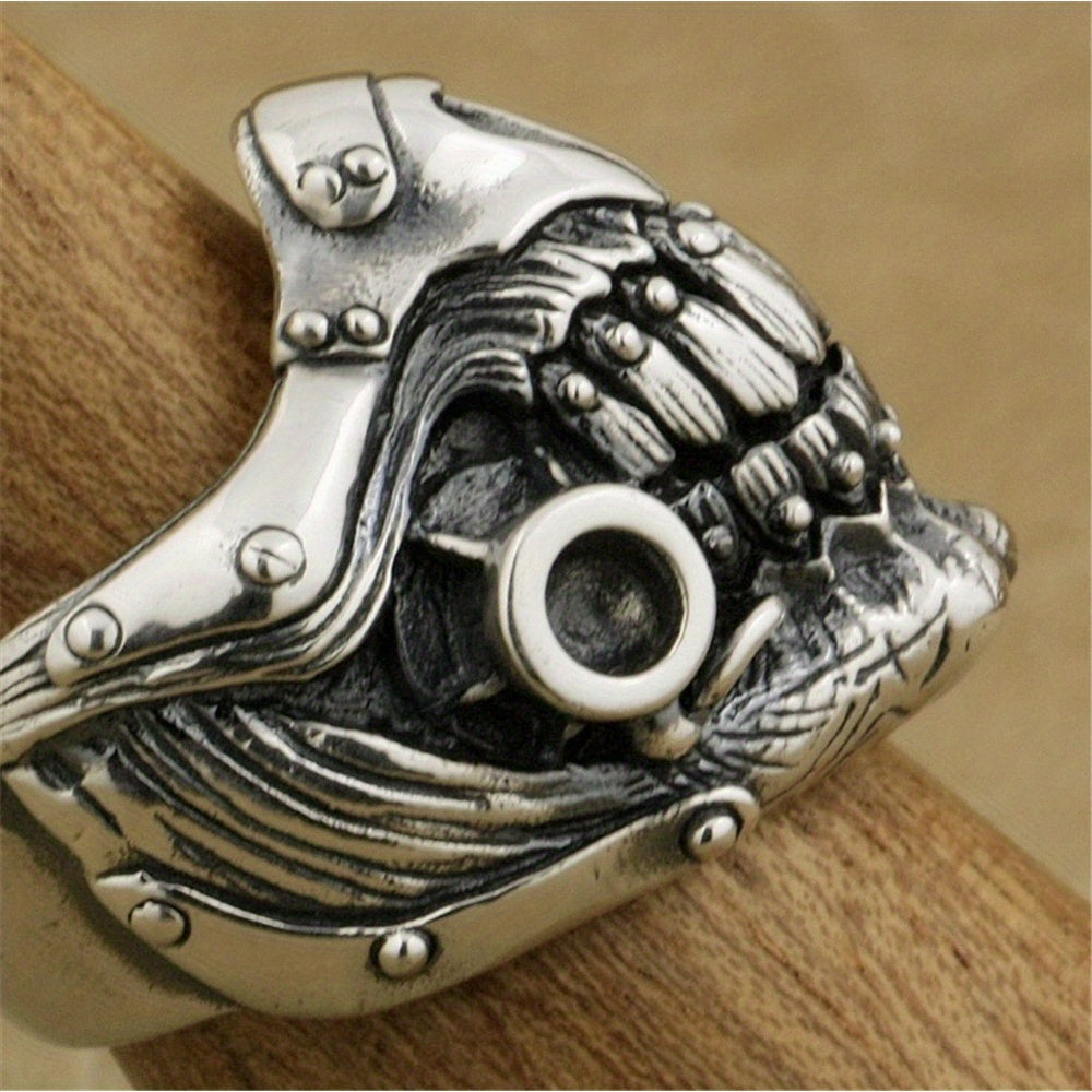 Mad Max-Inspired Men's Ring - Vintage Alloy Skull Mask Design, Perfect Birthday Gift for Him
