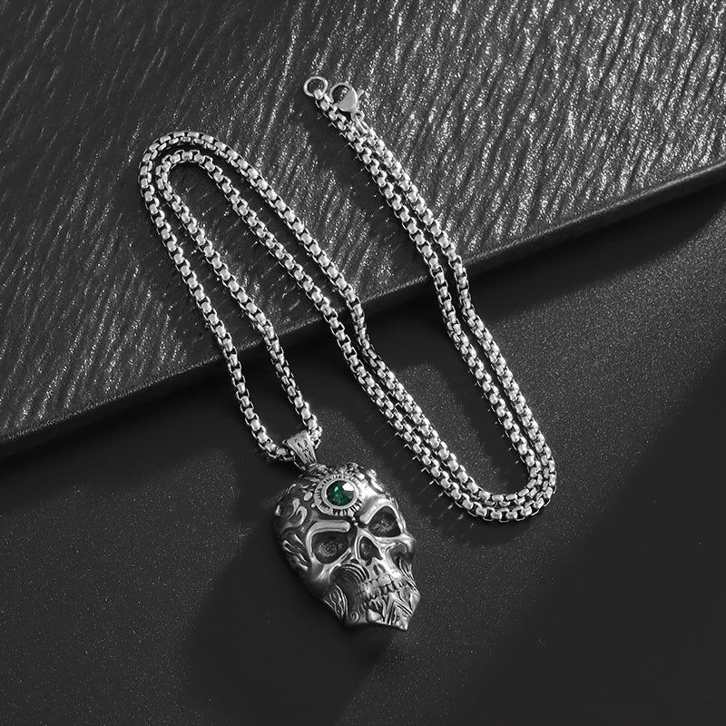 316L Stainless Steel Hell Skeleton Monk Pendant Men's Fashionable And Domineering Necklace
