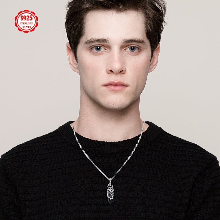 Santa Muerte Necklace for Men Sterling Silvery Owl Skull Grim Reaper Pendant Heart Artificial Crystal Oxidation Skull Holy Death Scythe Aumelt Charm Necklace Jewelry Gifts for Father Halloween Christmas