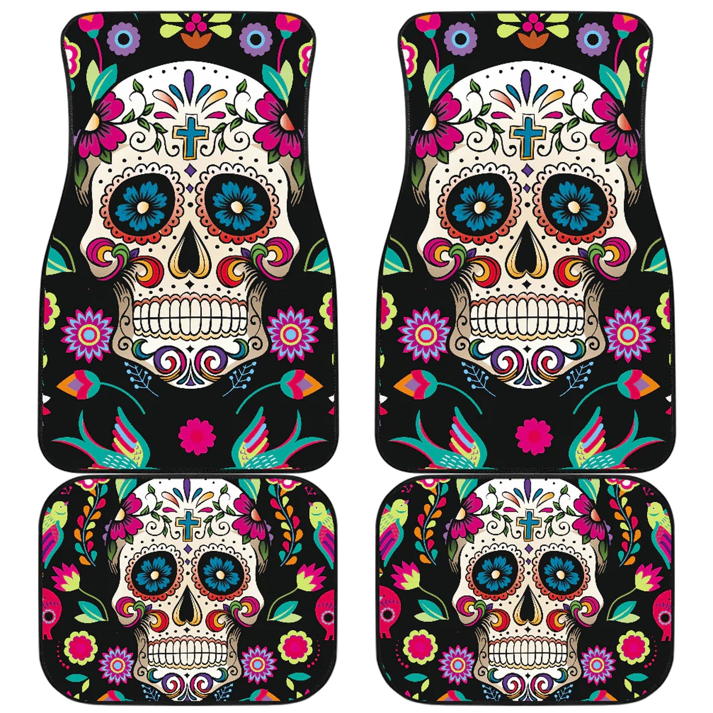 Dia de los muertos calaveras Car Seat Covers car mats, day of the dead car seat cover mats, sugar skull car accessories seat covers mats