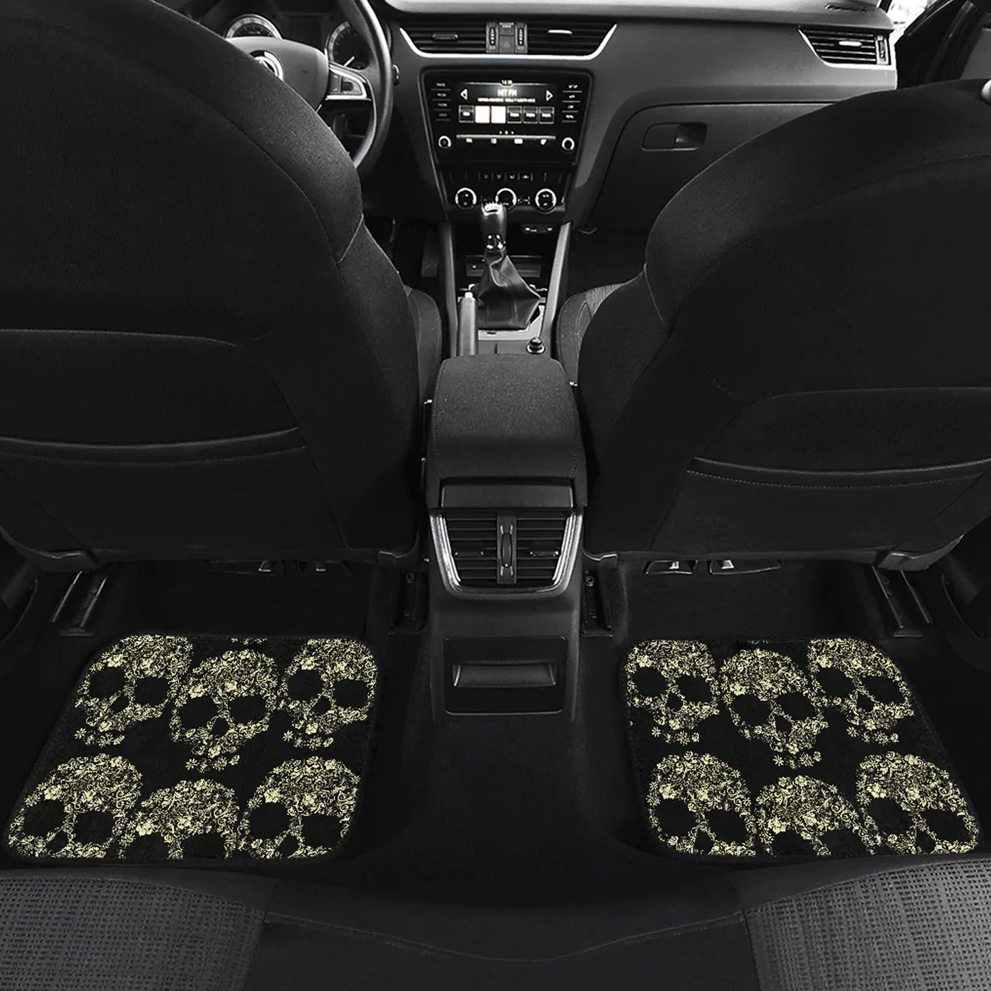 Sugar skull Car Seat Covers car mats, Sugar skull car seat protector car mats, Day of the dead gothic skulls car seat protector covers mats